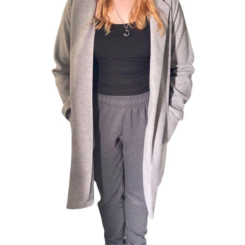 SHINESTAR Open Front Square Pocket Coat - Picture 5 of 9
